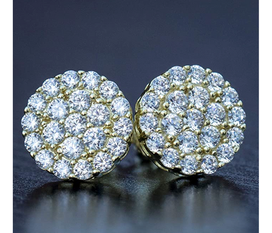 10mm Round Stud Cluster Earring Diamond Earrings