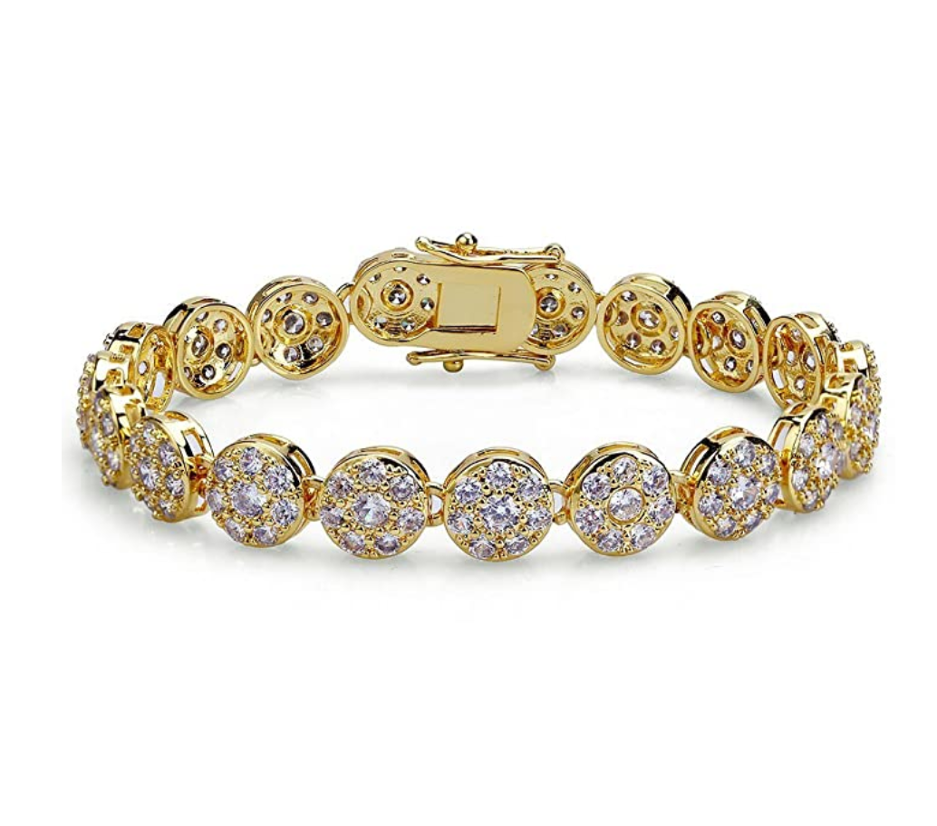 Solitaire Round Diamond Halo Cluster Circle Bracelet