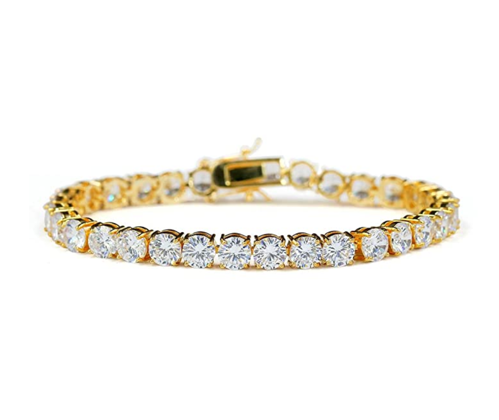 Round Solitaire Diamond Tennis Bracelet Iced Out Bracelet