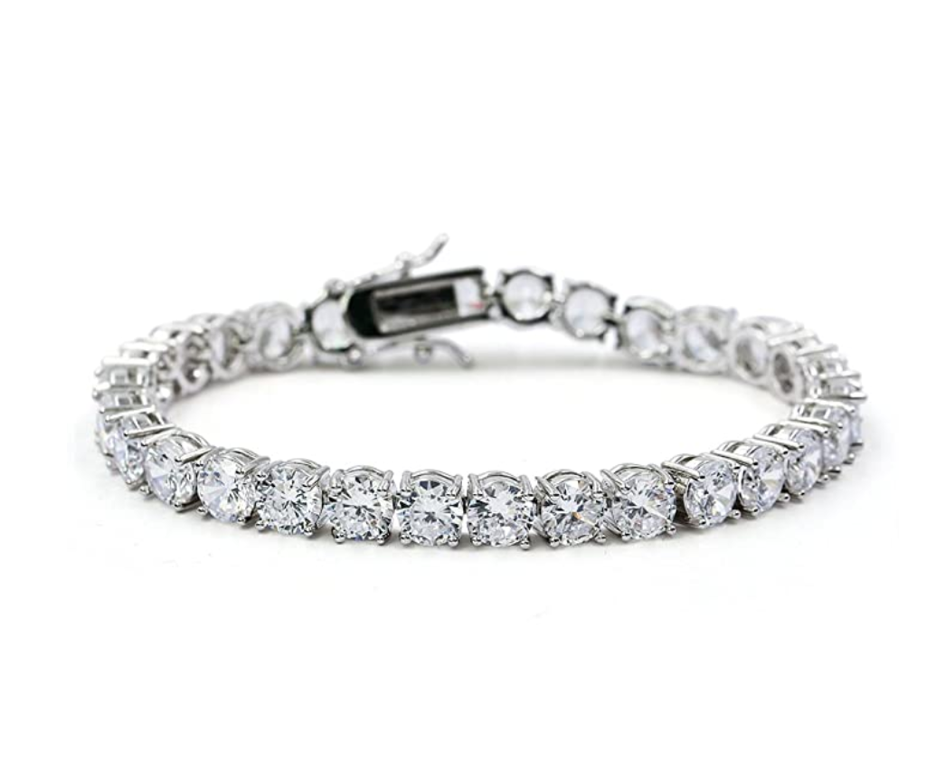 Round Solitaire Diamond Tennis Bracelet Iced Out Bracelet