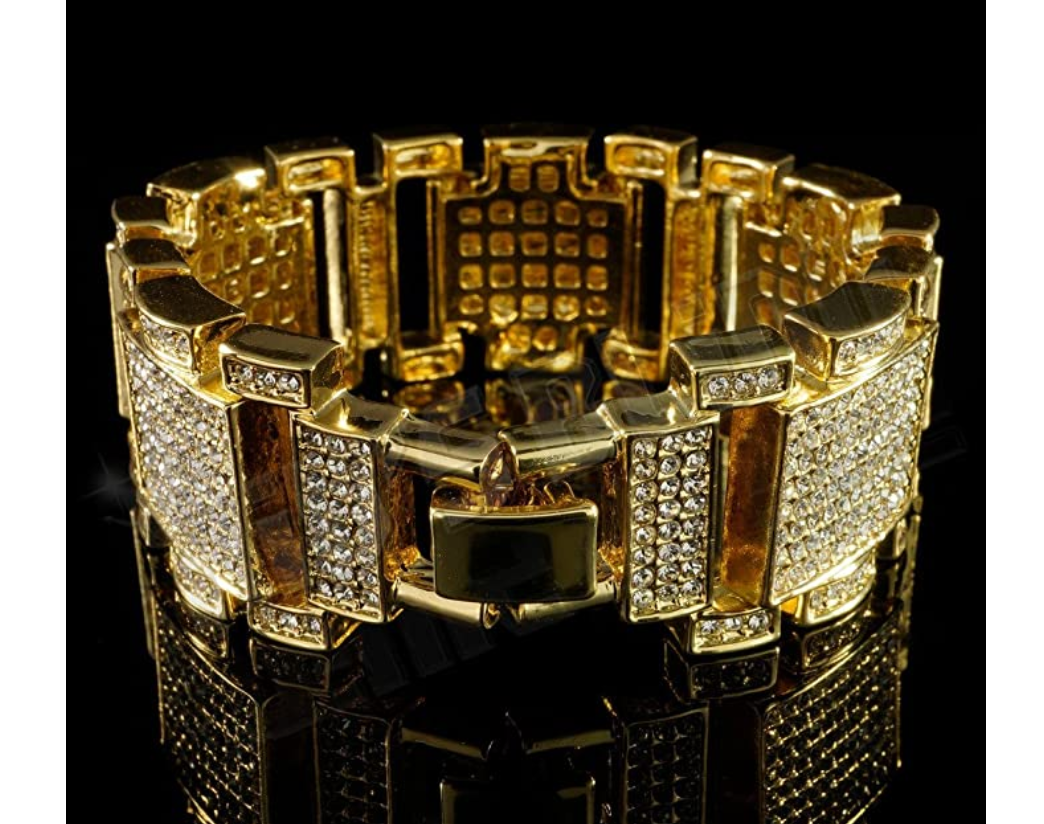 Diamond Bracelet Large Gold Silver Big Square Bracelet