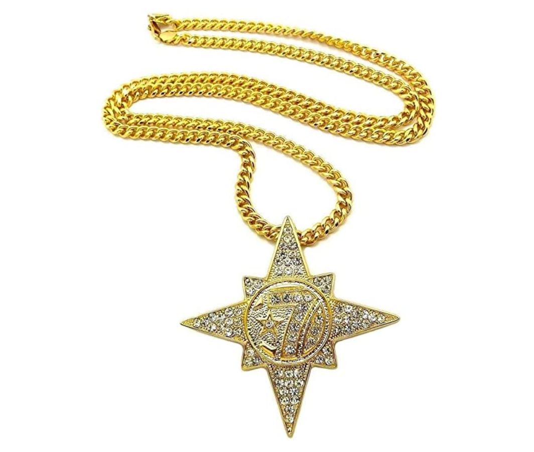 7 Star 5 Percenter Pendant Allah Jewelry Jay Z Chain 24in.