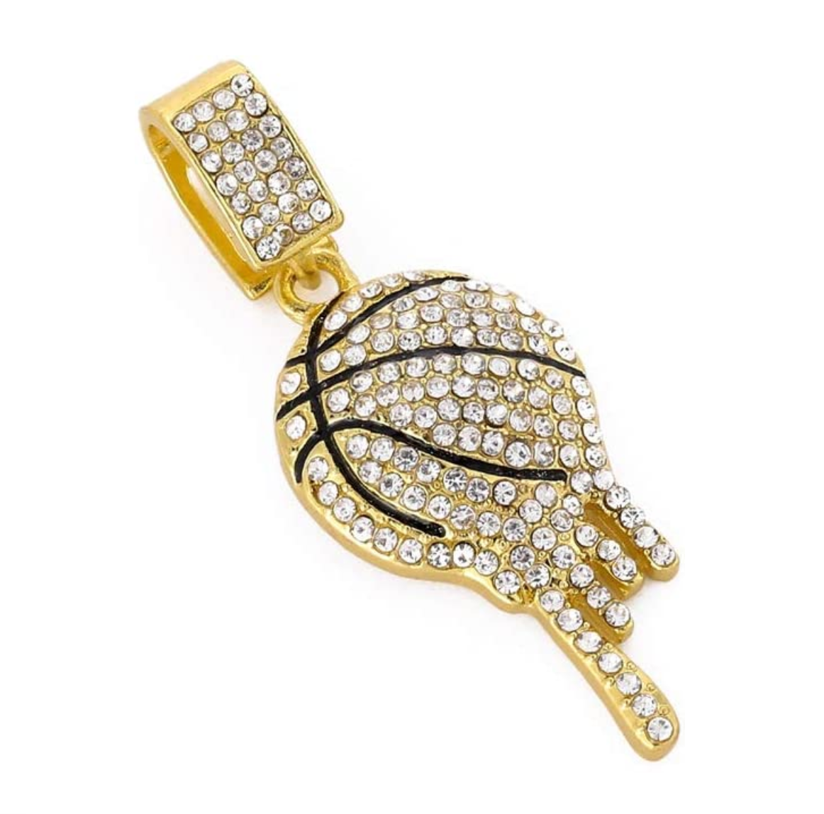 Basketball Necklace Basketball Drip Pendant Diamond Chain 24in.