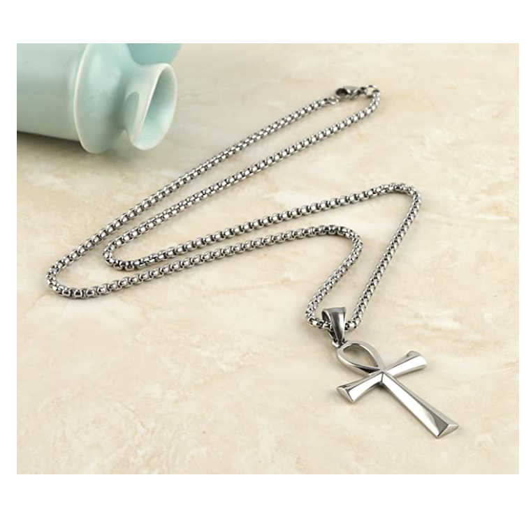 Egyptian Ankh Pendant Ankh Necklace Stainless Steel 24in.