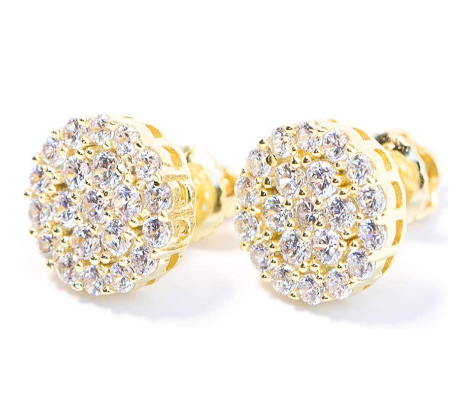 10mm Round Stud Cluster Earring Diamond Earrings