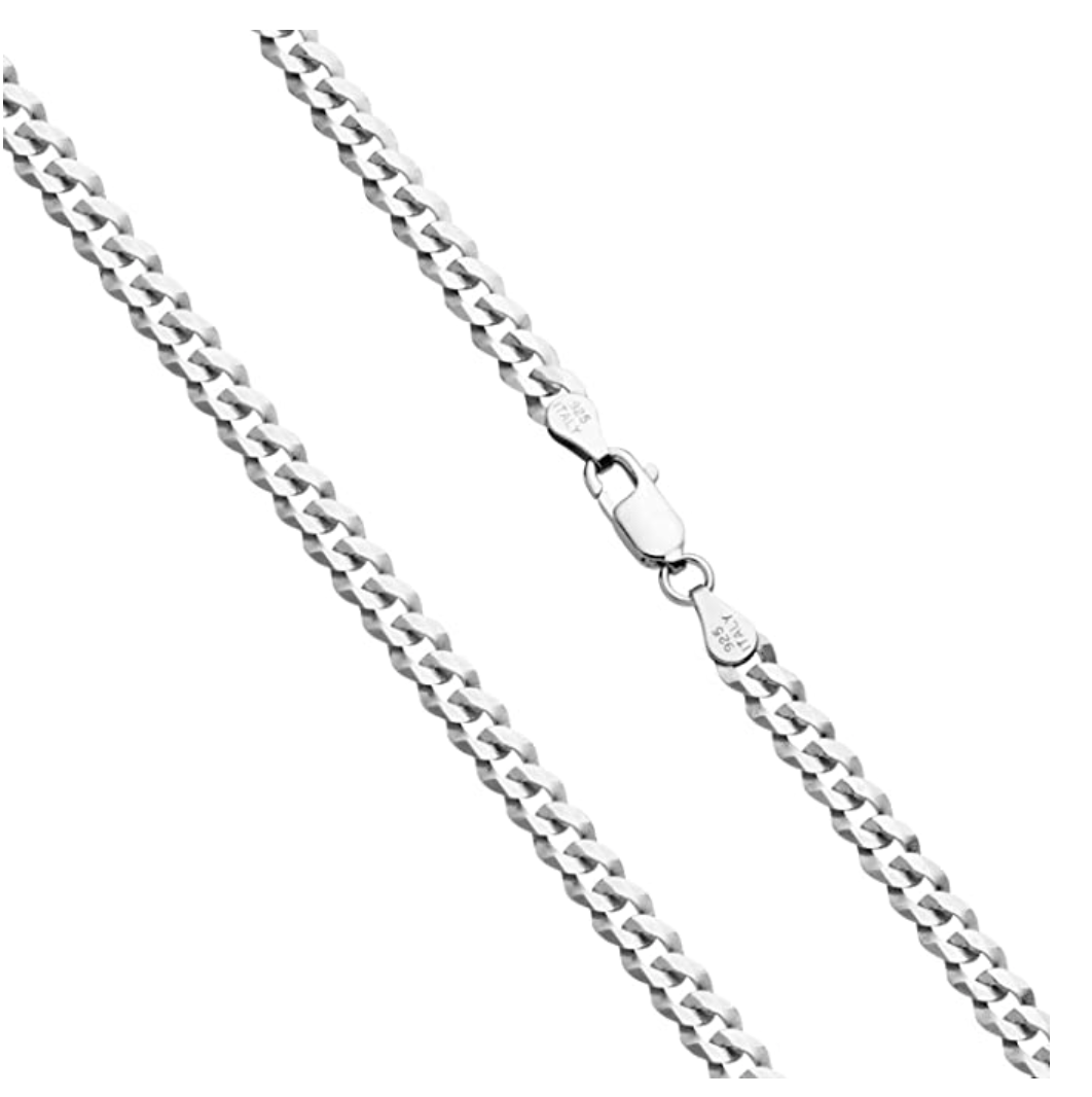 5mm 925 Sterling Silver Cuban Link Chain 16 - 30in.