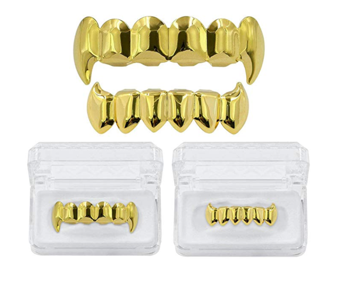 Silver Fang Grillz Hip Hop Dental Grills Joker Vampire Fang Teeth