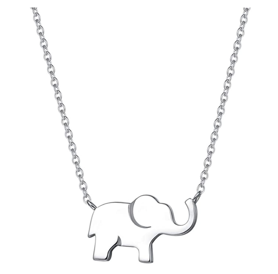 Small Elephant Jewelry Lucky Elephant Pendant Necklace Chain Gift 925 Sterling Silver 18in.