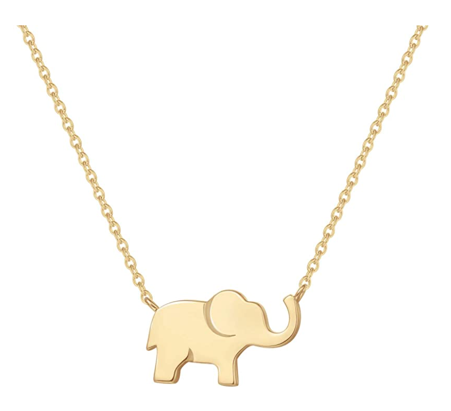 Small Elephant Jewelry Lucky Elephant Pendant Necklace Chain Gift 925 Sterling Silver 18in.