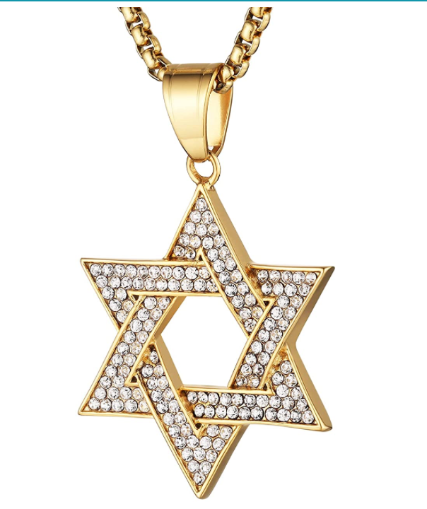 Star Of David Necklace Hebrew Star Chain Diamond 24in.