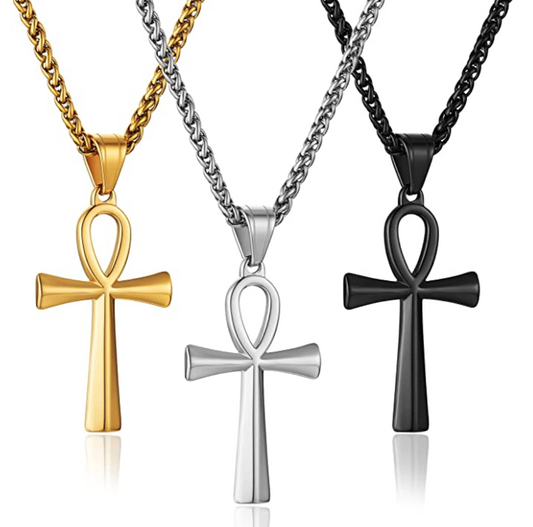 Egyptian Ankh Pendant Ankh Necklace Stainless Steel 24in.